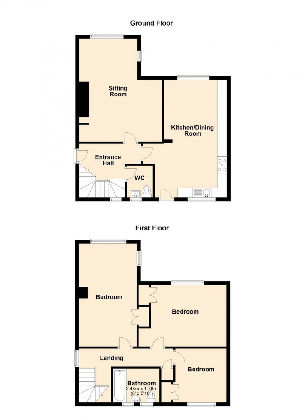 Floorplan for Mendip Road, Locking