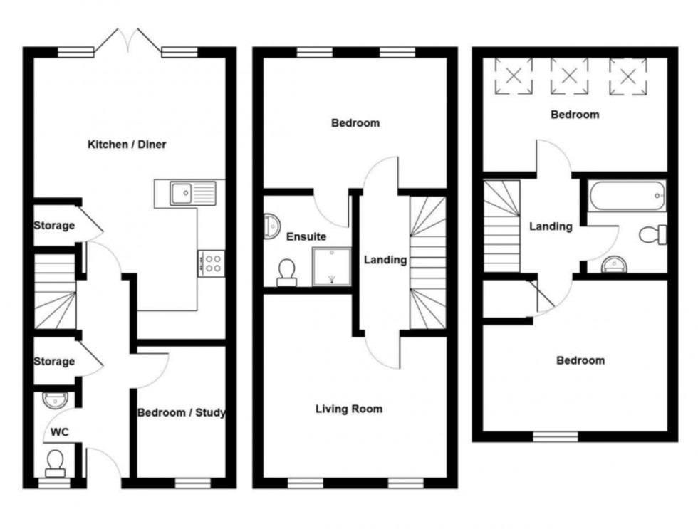 Floorplan for Bodley Way, Weston Village