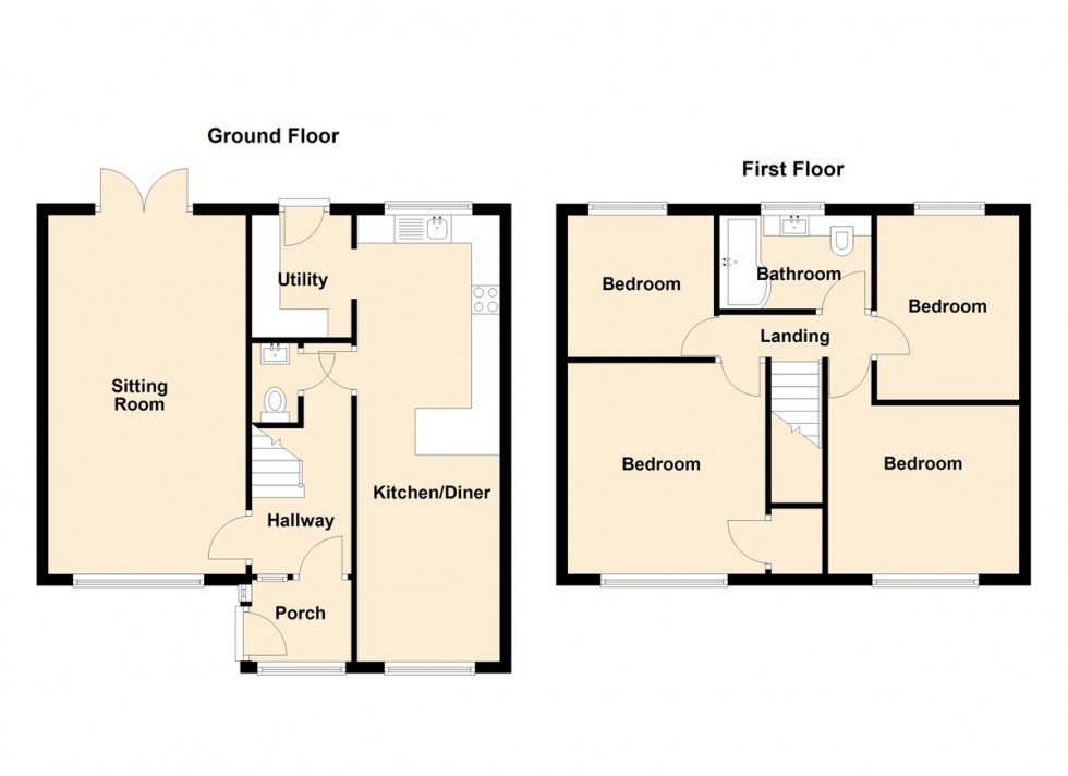 Floorplan for Westwood Close, Worle